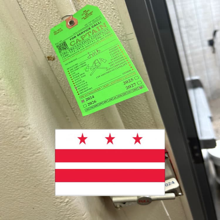 DC fire suppression inspection tags