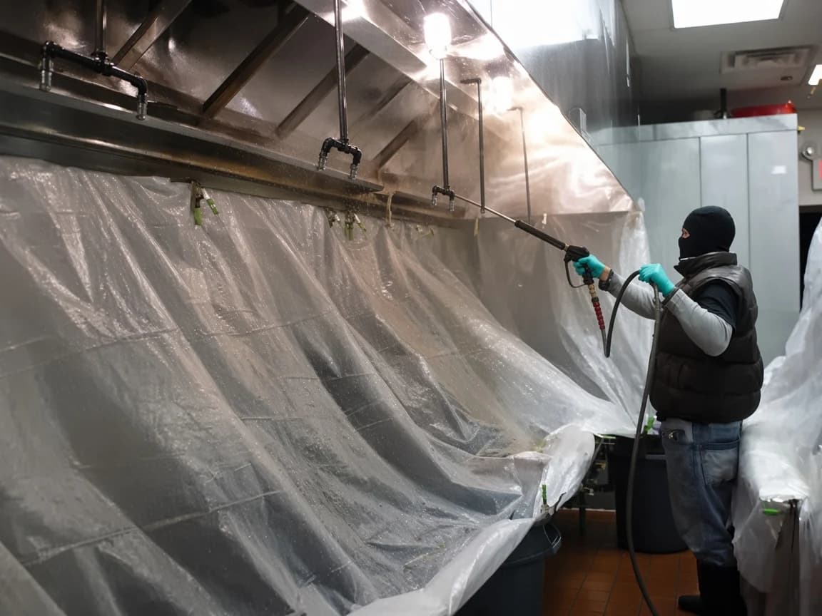 Commercial hood after NFPA 96 cleaning
